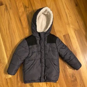 Boy Oshkosh grey and black winter coat.
